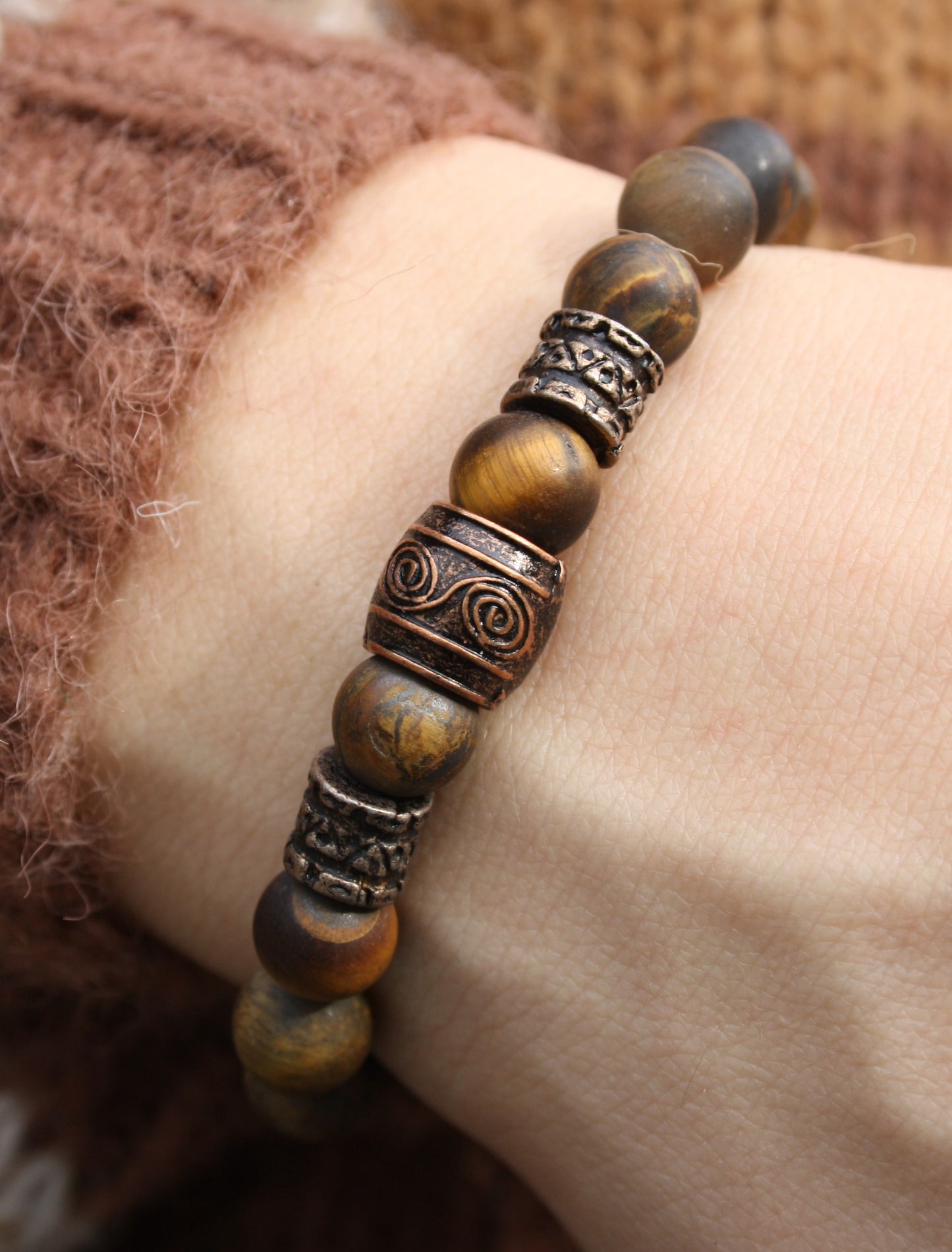 Nahle® 8mm Naturstein-Armband Tiger Matt Wikinger