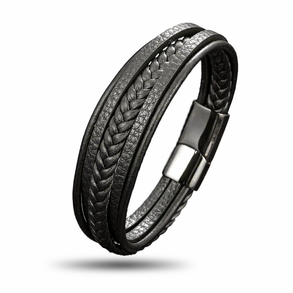 Lederarmband Schwarz