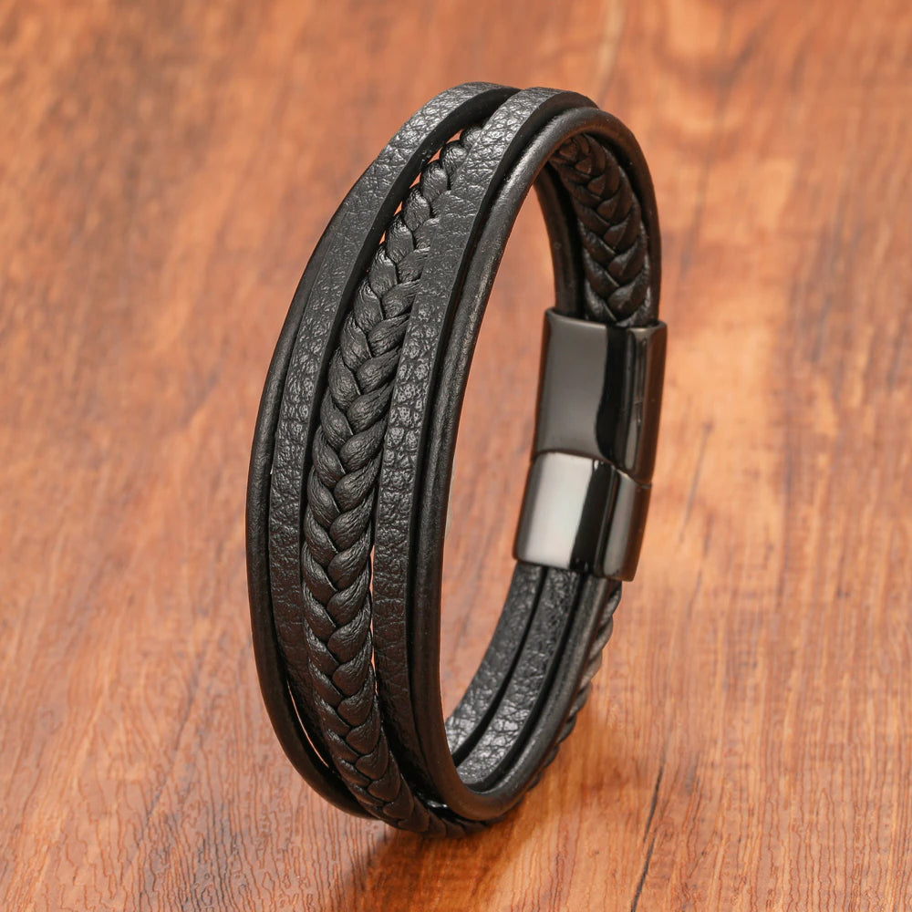 Lederarmband Schwarz