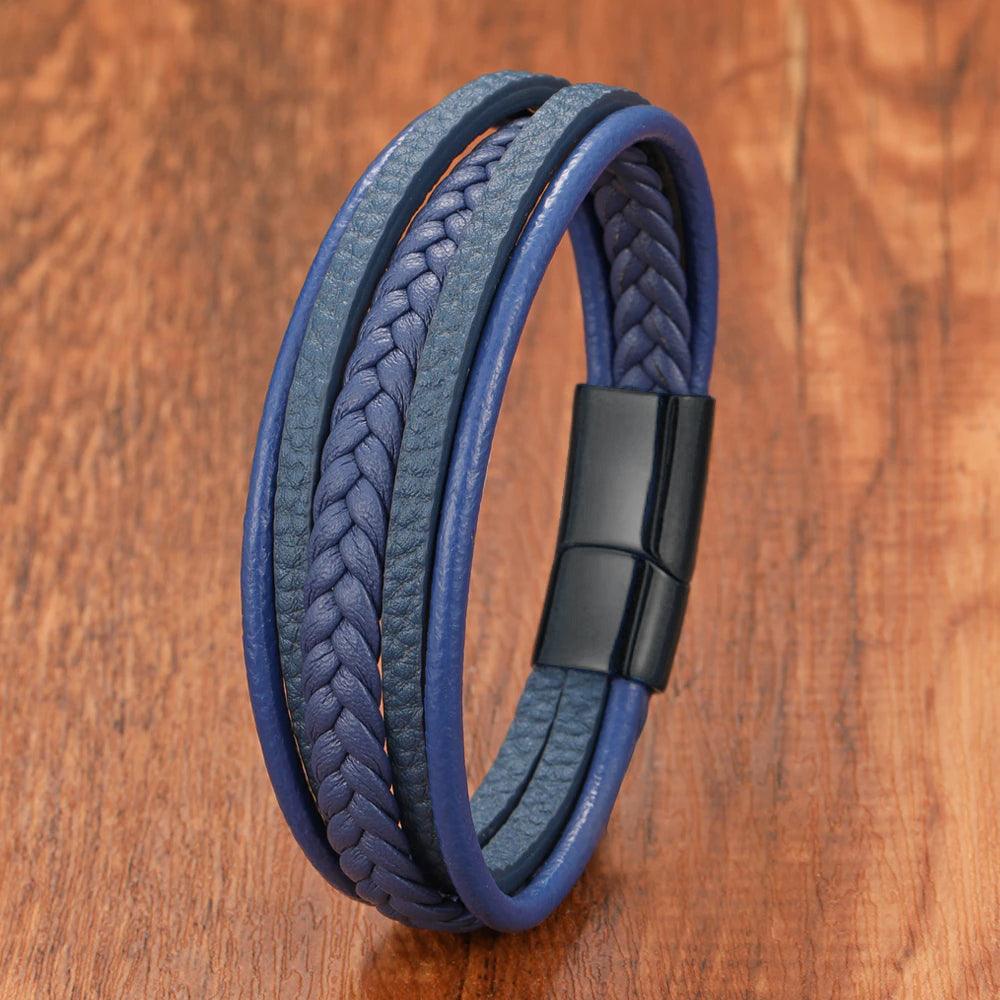 Lederarmband Blau