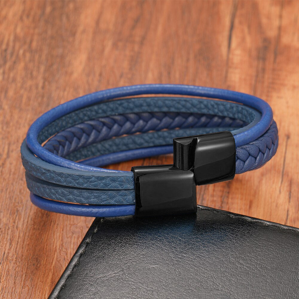 Lederarmband Blau