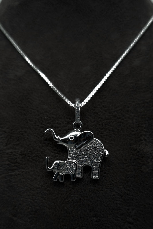 Silberhalskette Elefant