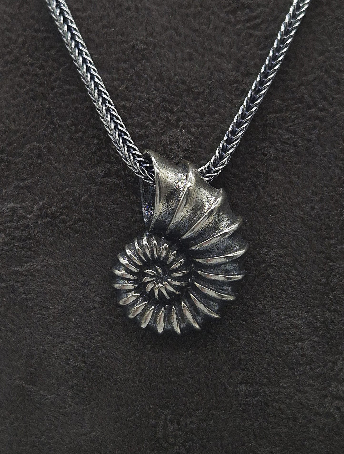 Silber Fuchsschwanzkette 925 Muschel Anhänger