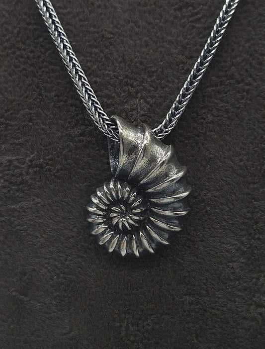 Silber Fuchsschwanzkette 925 Muschel Anhänger