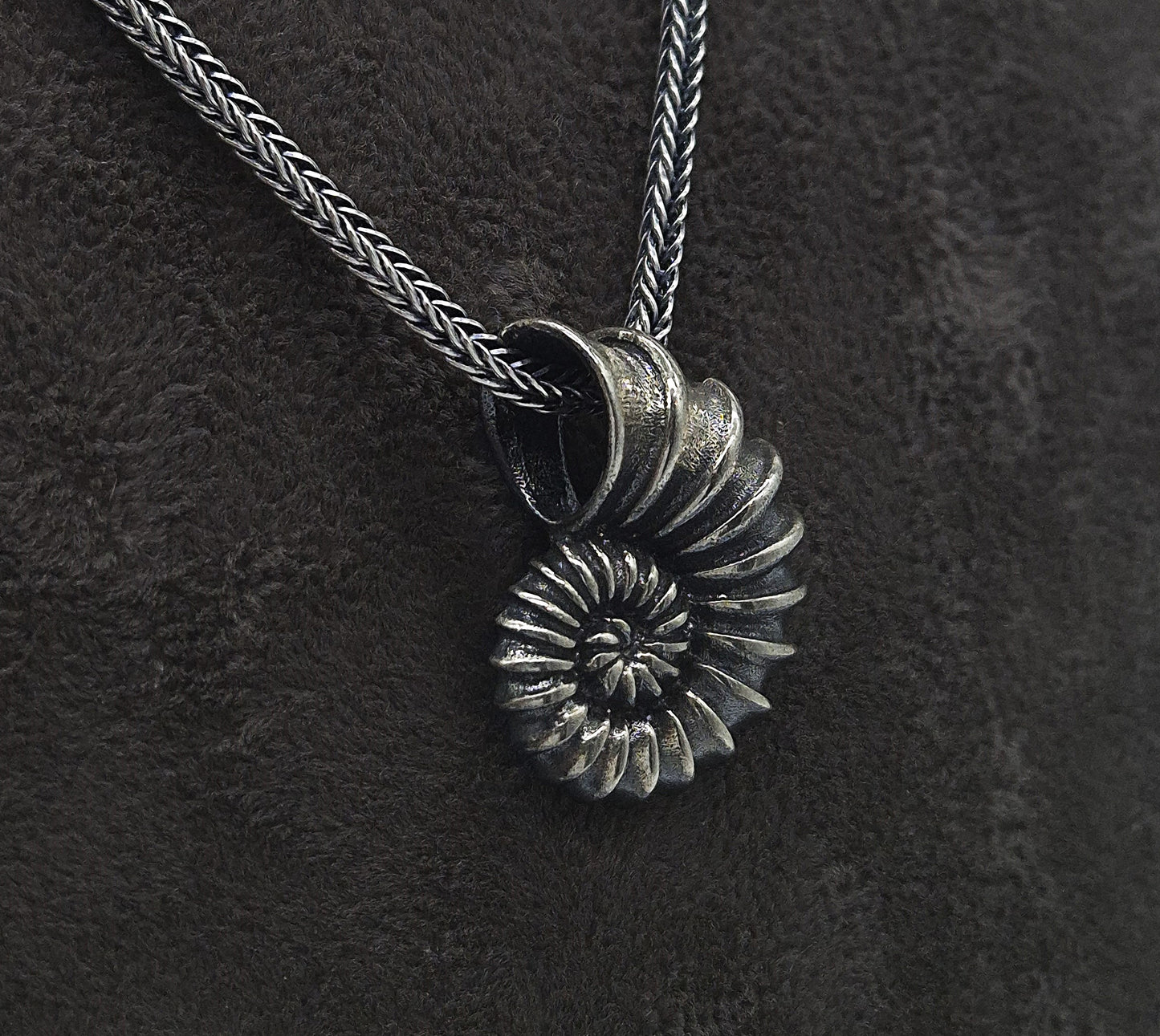 Silber Fuchsschwanzkette 925 Muschel Anhänger