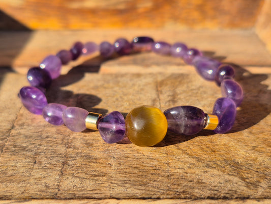 Nahle® 6mm Naturstein-Armband Amethyst