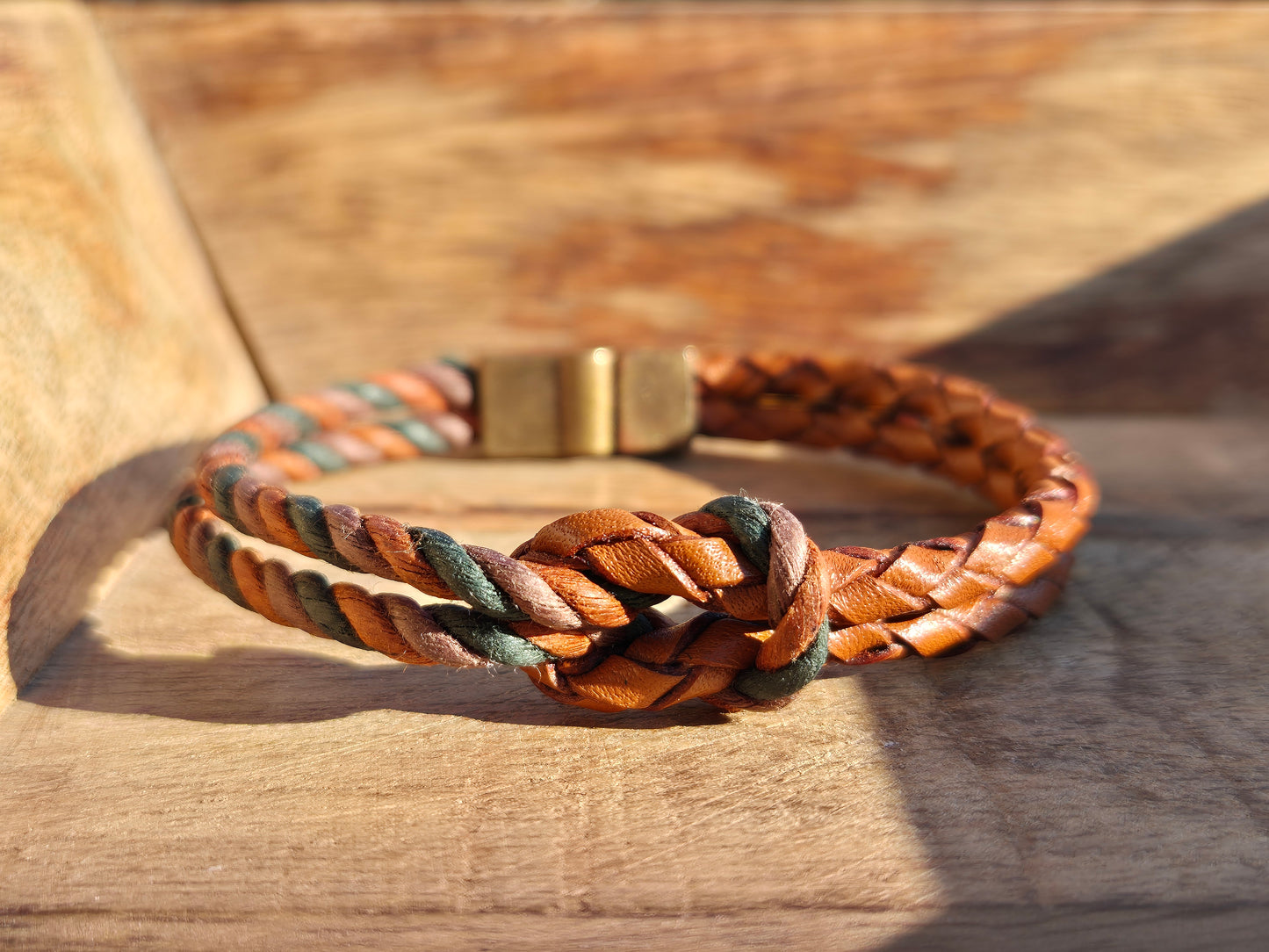 Lederarmband Braun Kordel