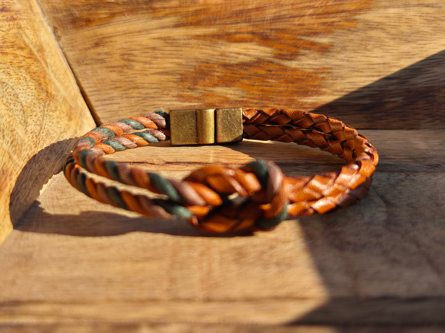 Lederarmband Braun Kordel