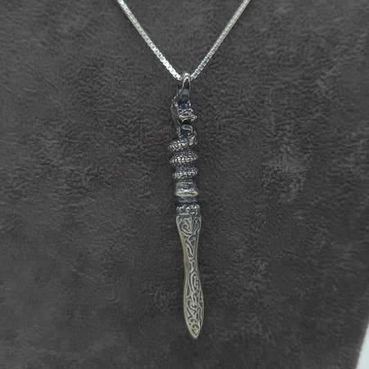 Silber Halskette mit 925 Silber Drachenstab