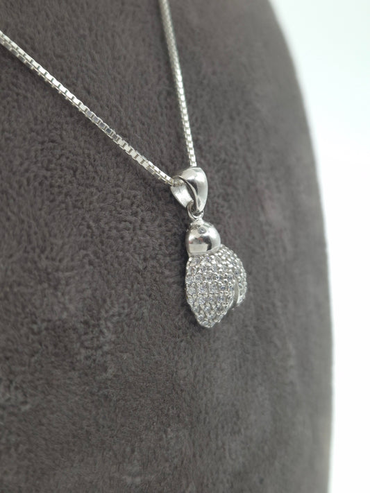 Silber Halskette mit 925 Silber Marienkäferanhänger