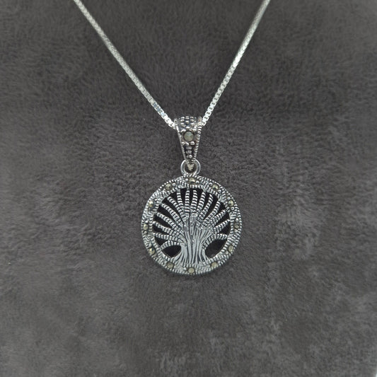 Silber Halskette mit 925 Silber Lebensbaumnahänger