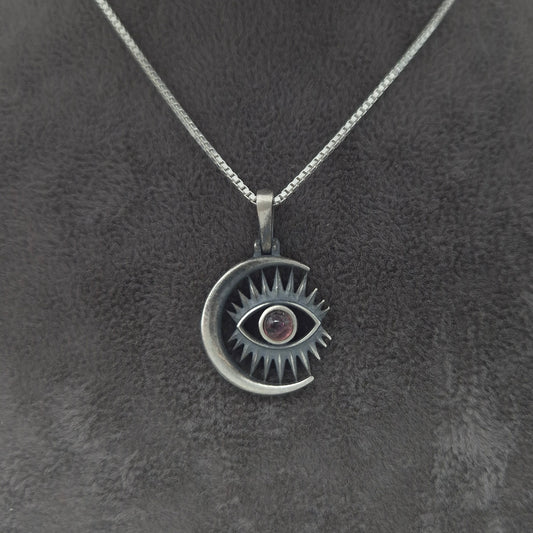 Silber Halskette mit 925 Silber Mondsternanhänger