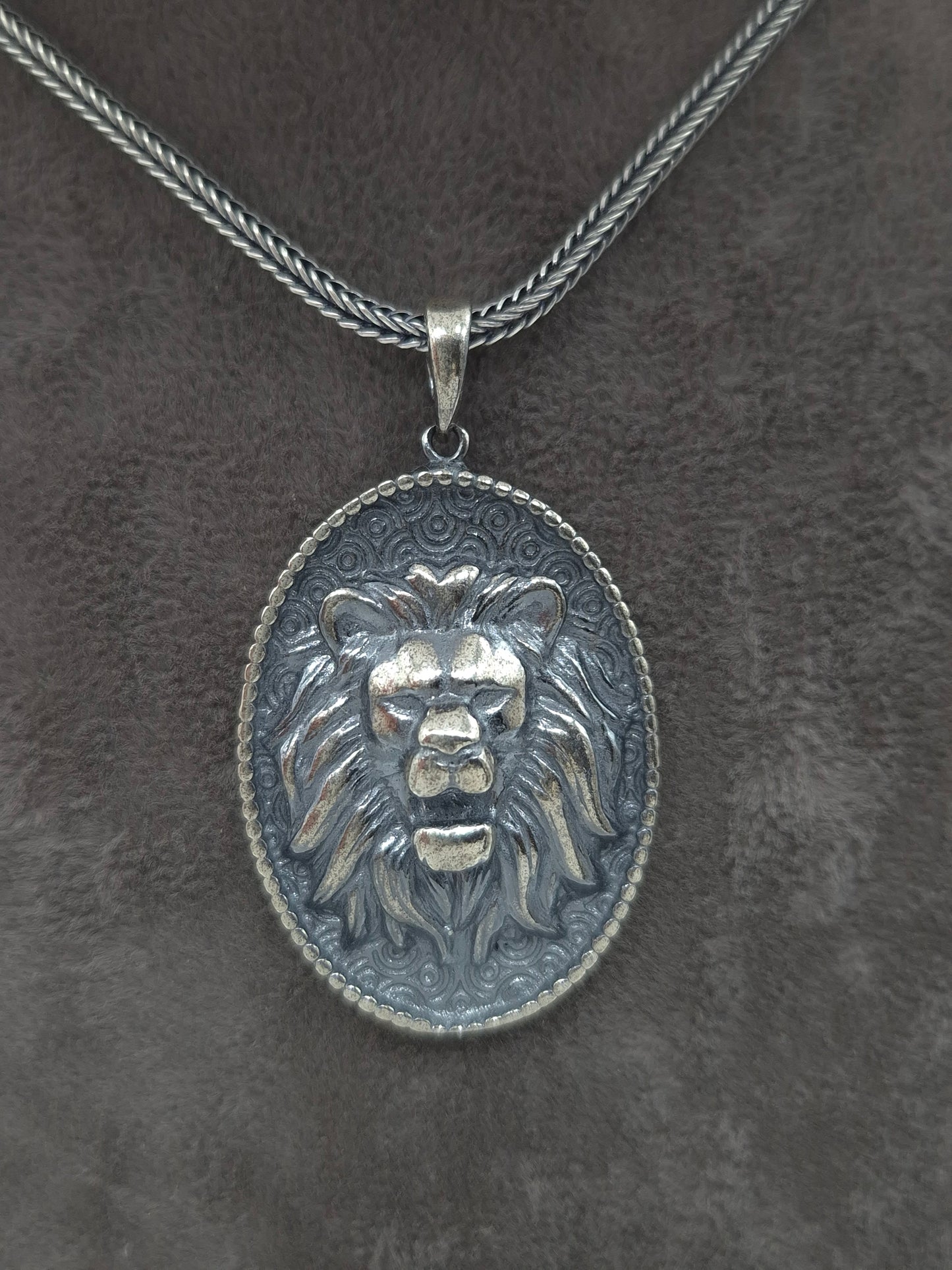 Silber Fuchsschwanzkette 925 Löwenkopf