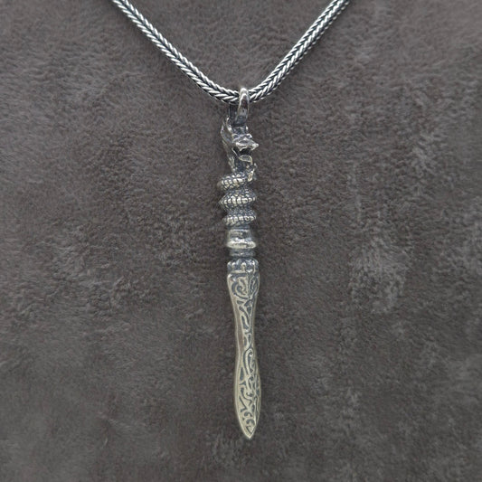Silber Fuchsschwanzkette 925 Drachenstab