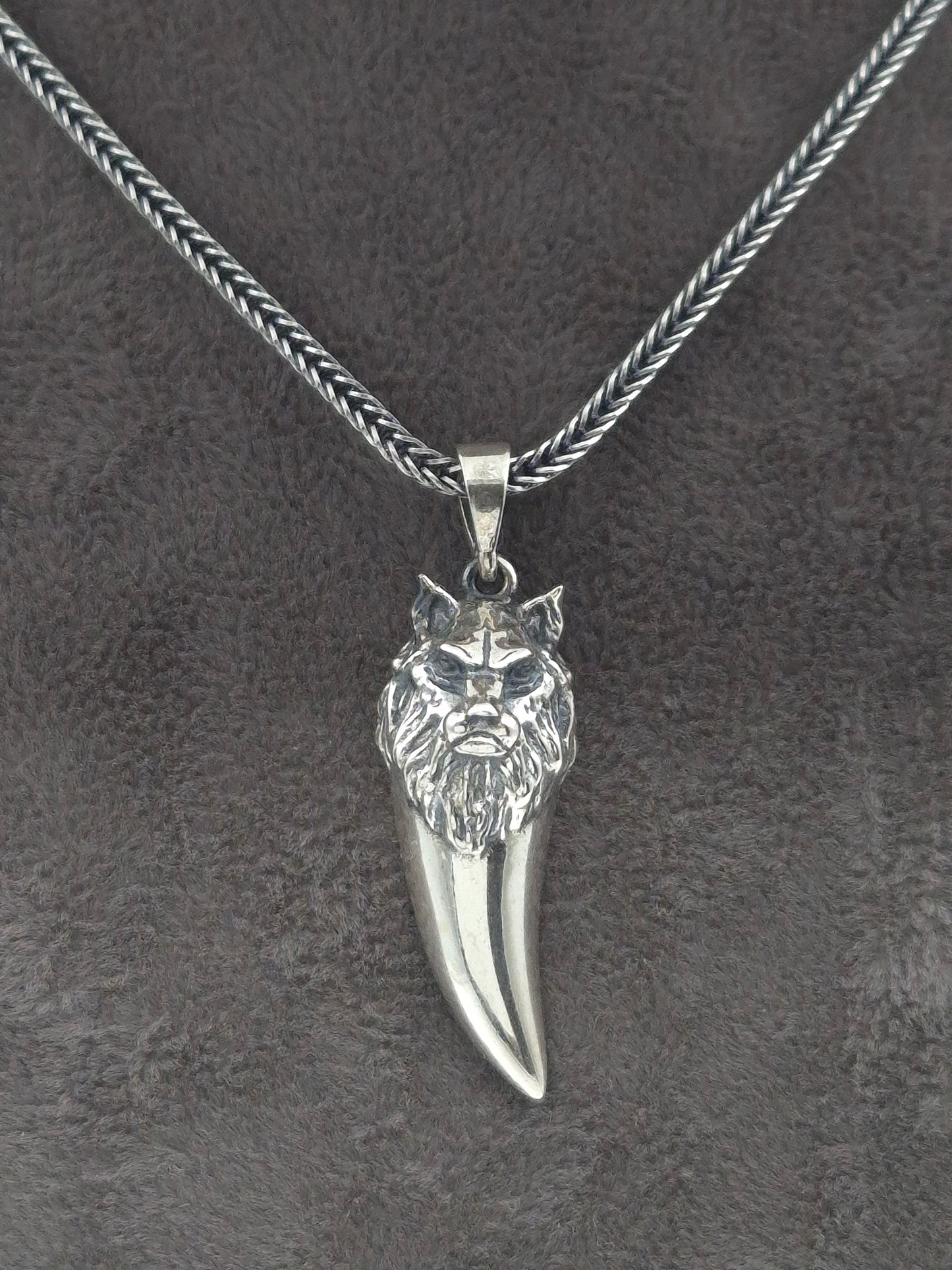 Silber Fuchsschwanzkette 925 Wolfszahn