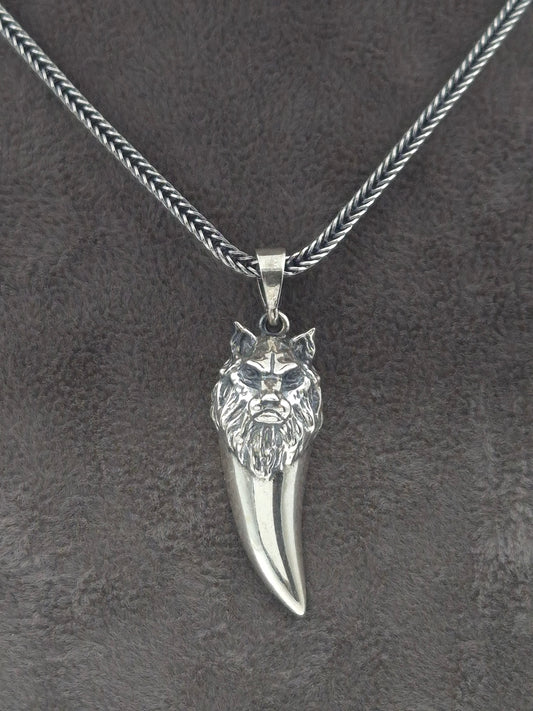 Silber Fuchsschwanzkette 925 Wolfszahn