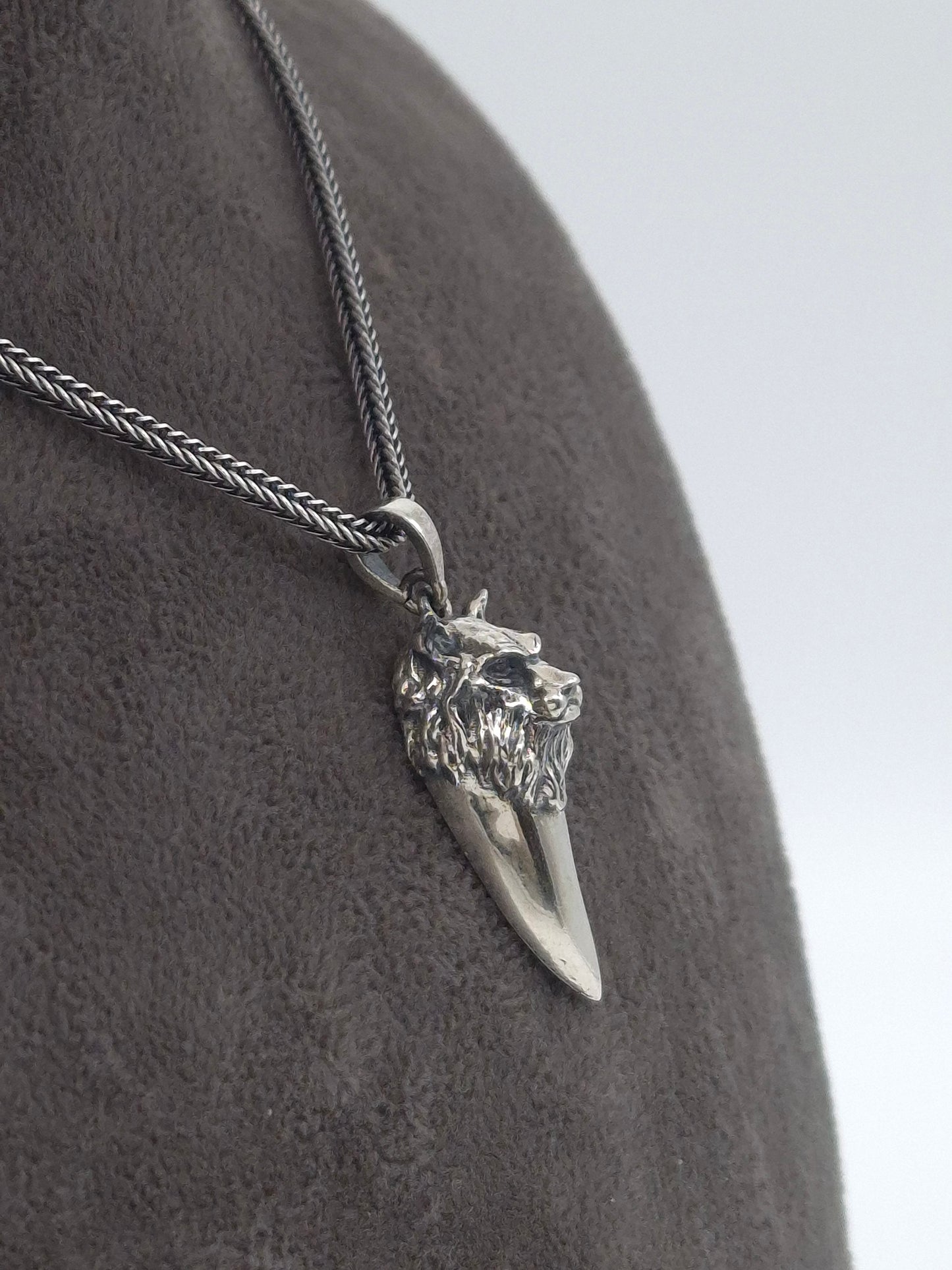 Silber Fuchsschwanzkette 925 Wolfszahn
