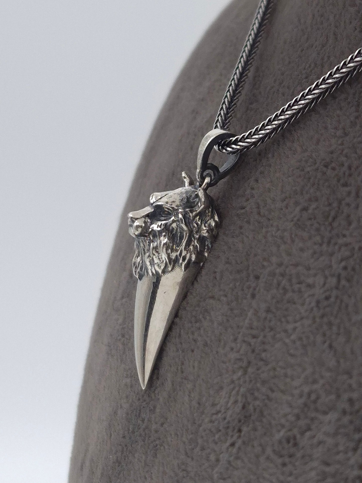 Silber Fuchsschwanzkette 925 Wolfszahn