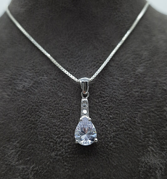 Silber Halskette 925 Tropfen-Anhänger