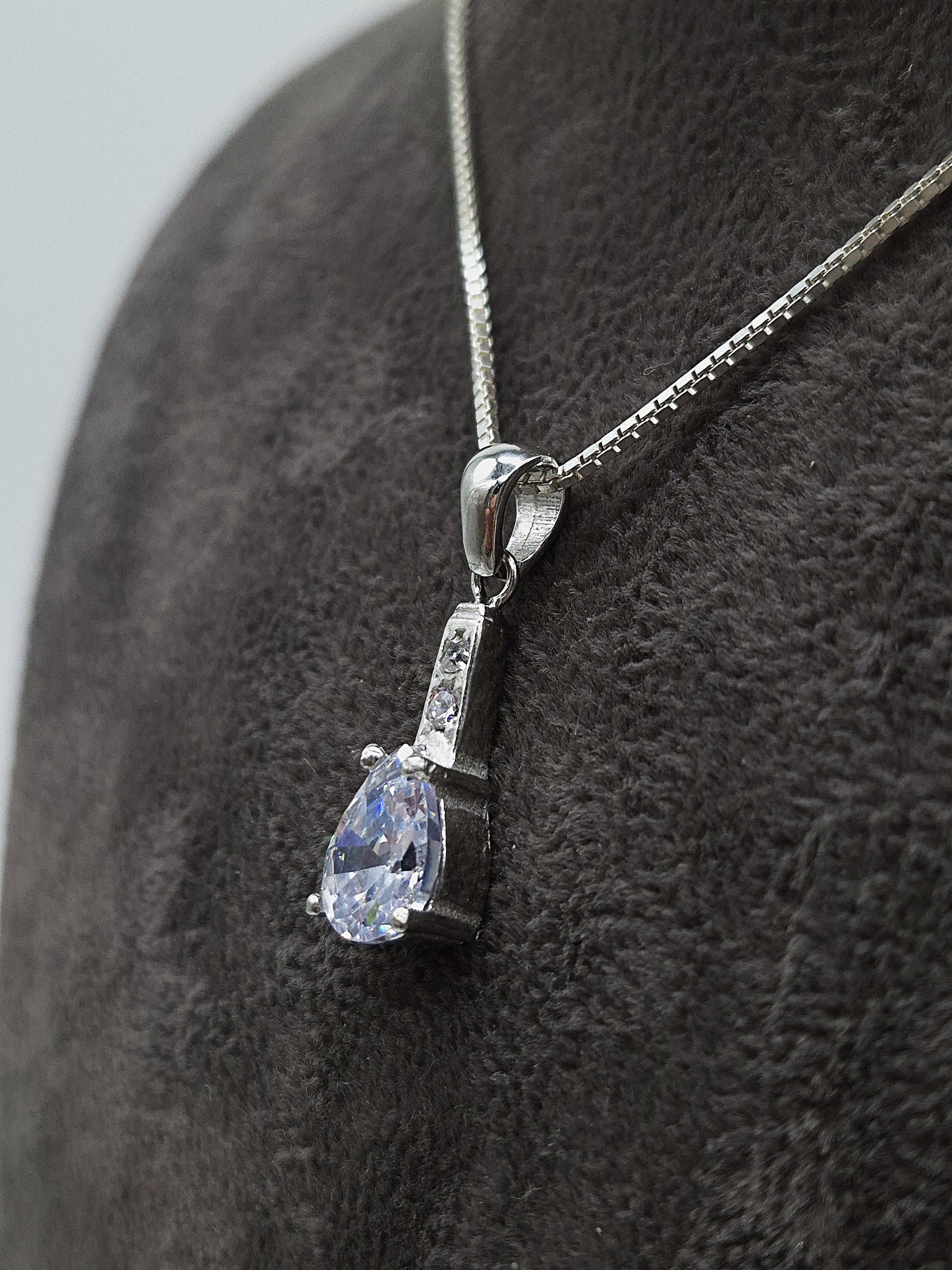 Silber Halskette 925 Tropfen-Anhänger