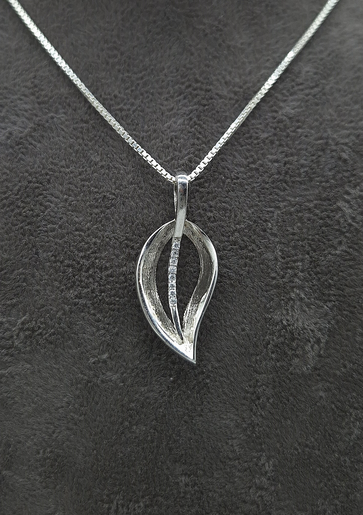Silber Halskette 925 Blatt Anhänger