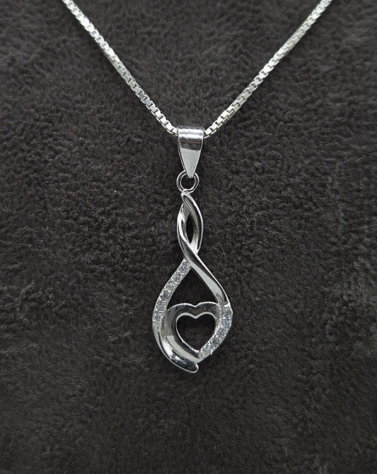 Silber Halskette 925 Infinity-Herz Anhänger