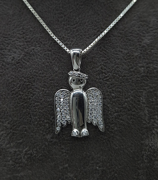 Silber Halskette 925 Schutzengel Anhänger