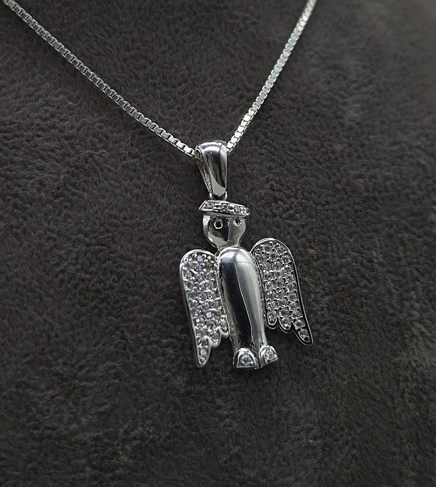 Silber Halskette 925 Schutzengel Anhänger