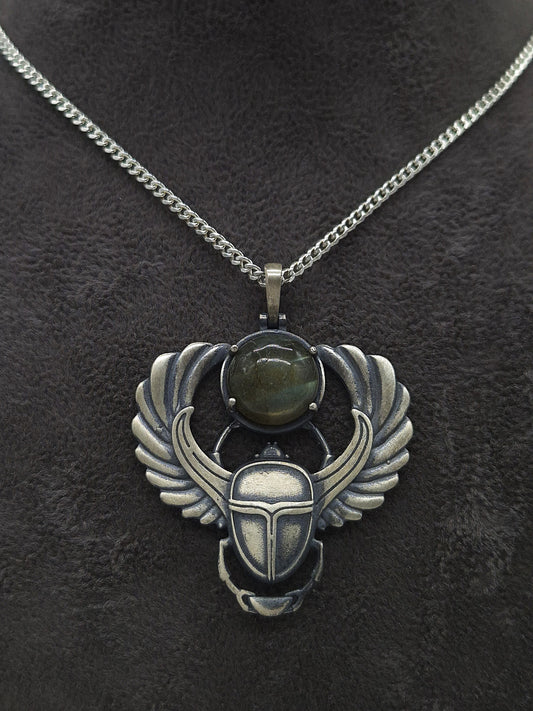 Silber Panzerkette 925 Skarabäus Anhänger