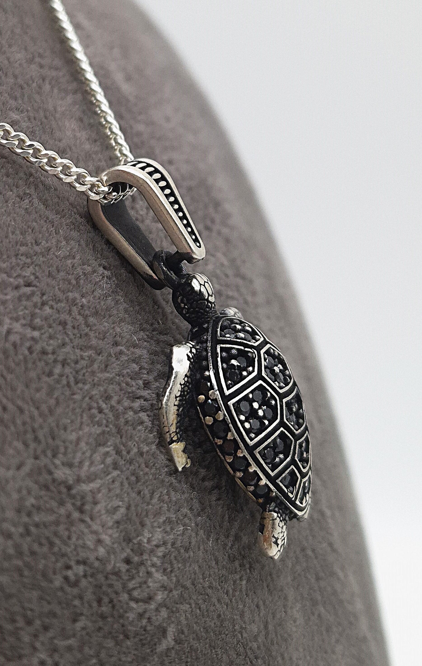 Silber Panzerkette 925 Schildkröte Anhänger