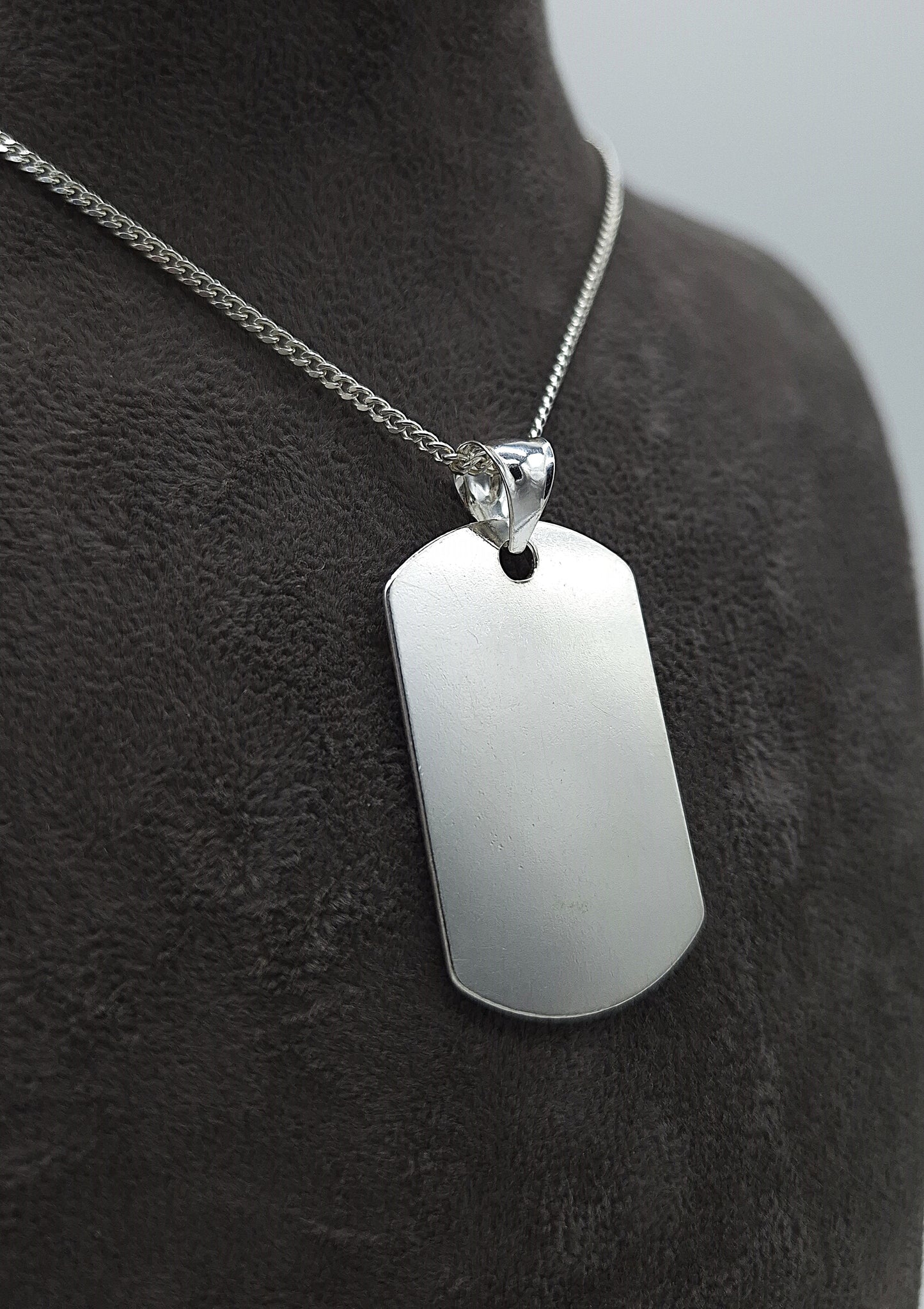 Silber Panzerkette 925 Dog Tag Anhänger