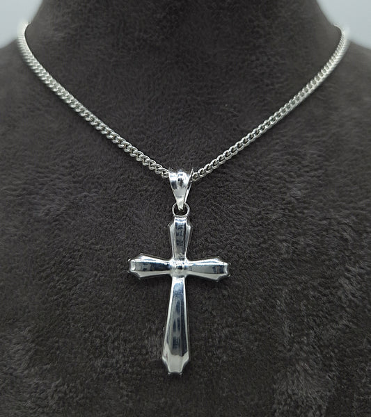 Silber Panzerkette 925 Ritterkreuz Anhänger