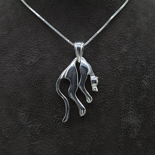 Silber Halskette 925 Panther Anhänger