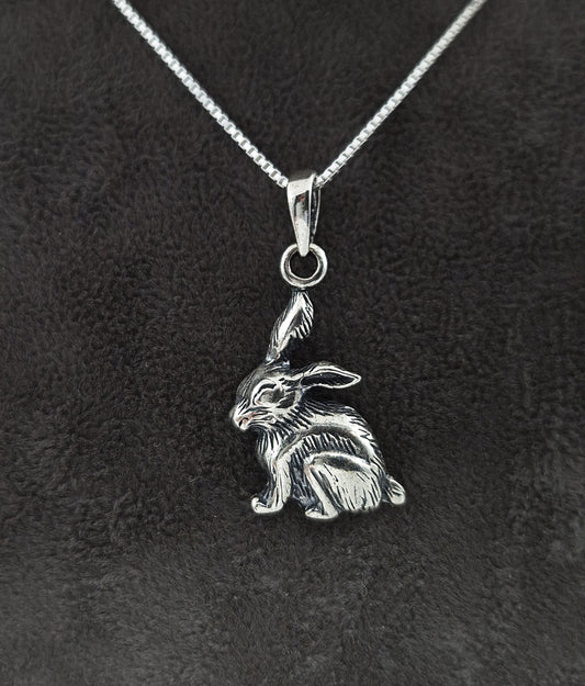 Silber Halskette 925 Hasen Anhänger