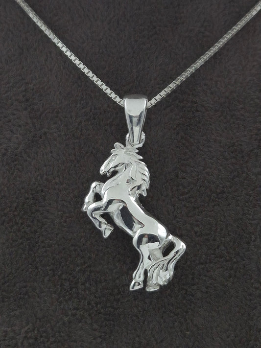Silber Halskette 925 Pferd Anhänger