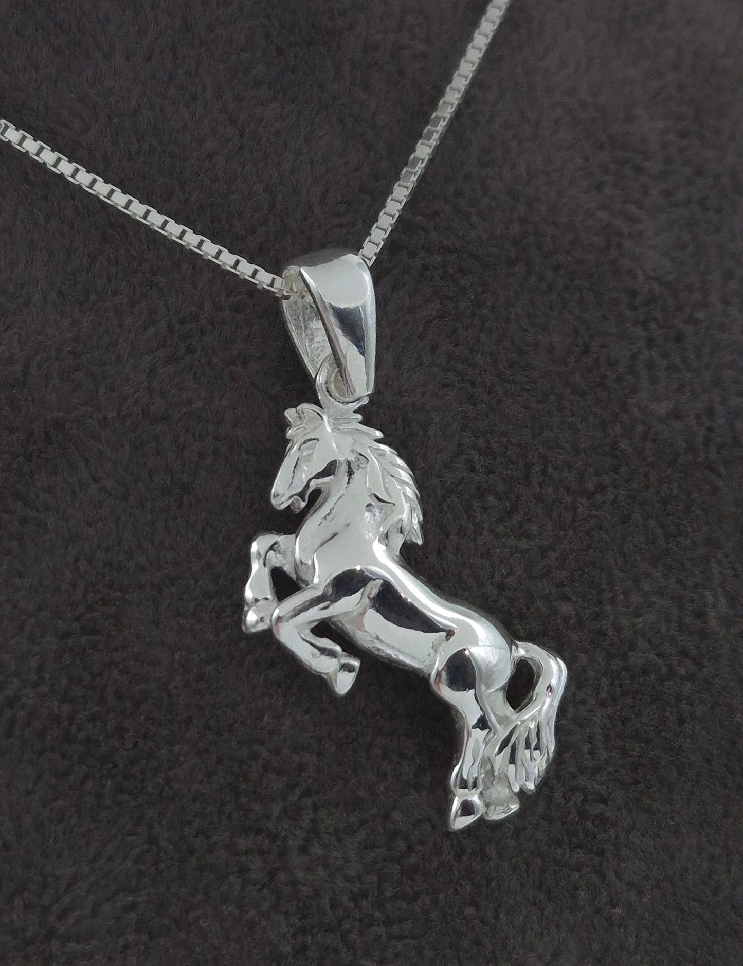 Silber Halskette 925 Pferd Anhänger