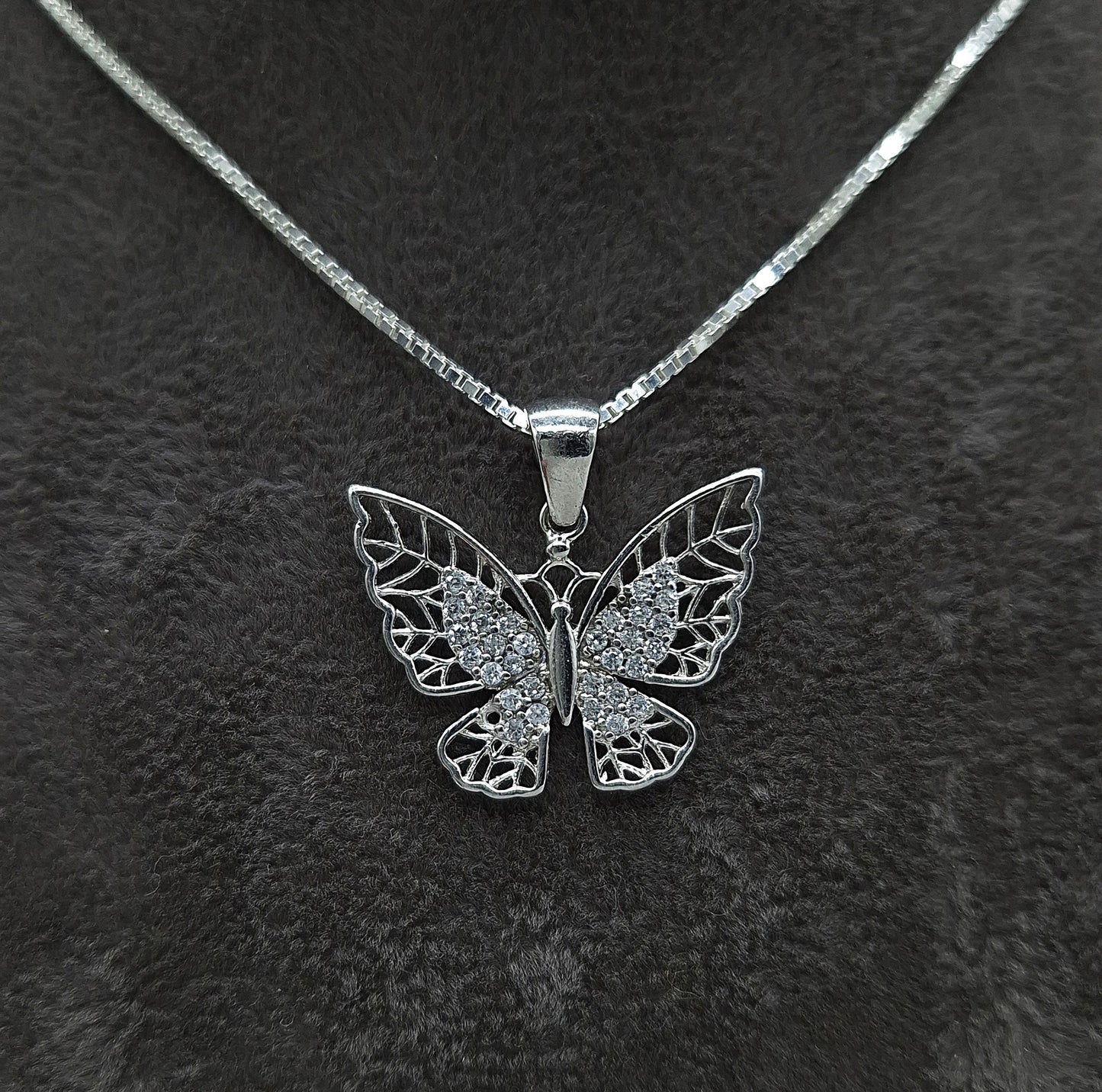 Silber Halskette 925 Schmetterling Anhänger