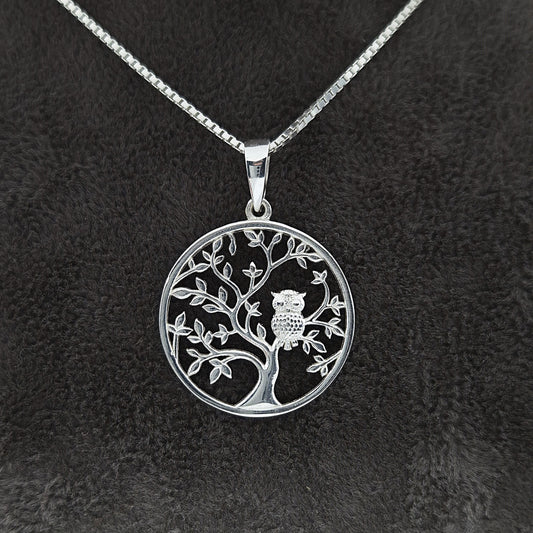 Silber Halskette 925 Eulen Anhänger