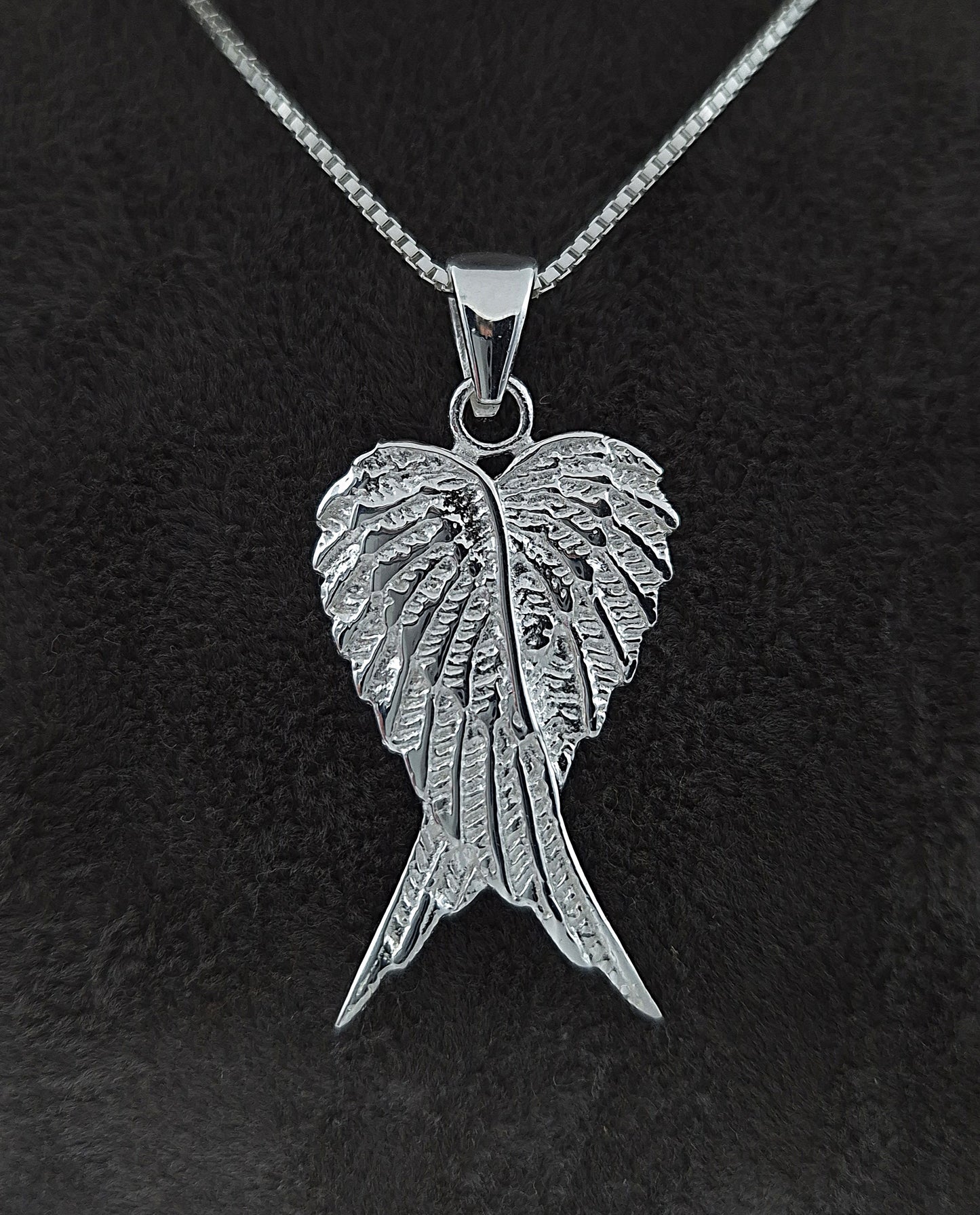 Silber Halskette 925 Engelsflügel Anhänger