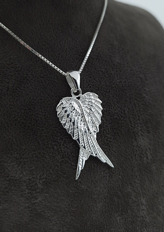 Silber Halskette 925 Engelsflügel Anhänger