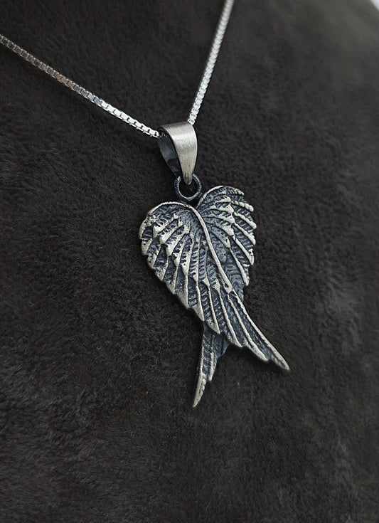 Silber Halskette 925 Engelsflügel Anhänger