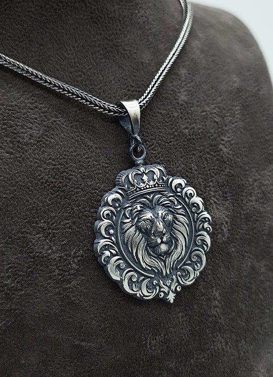 Silber Fuchsschwanzkette 925 Löwe