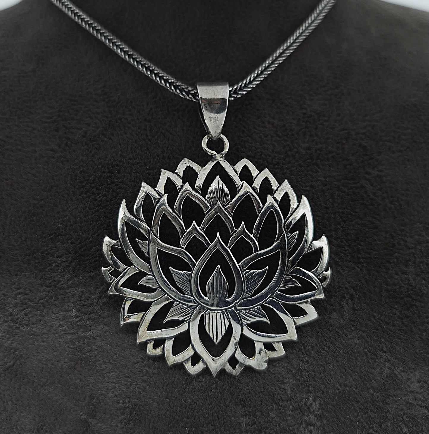 Silber Fuchsschwanzkette 925 Blume des Lebens