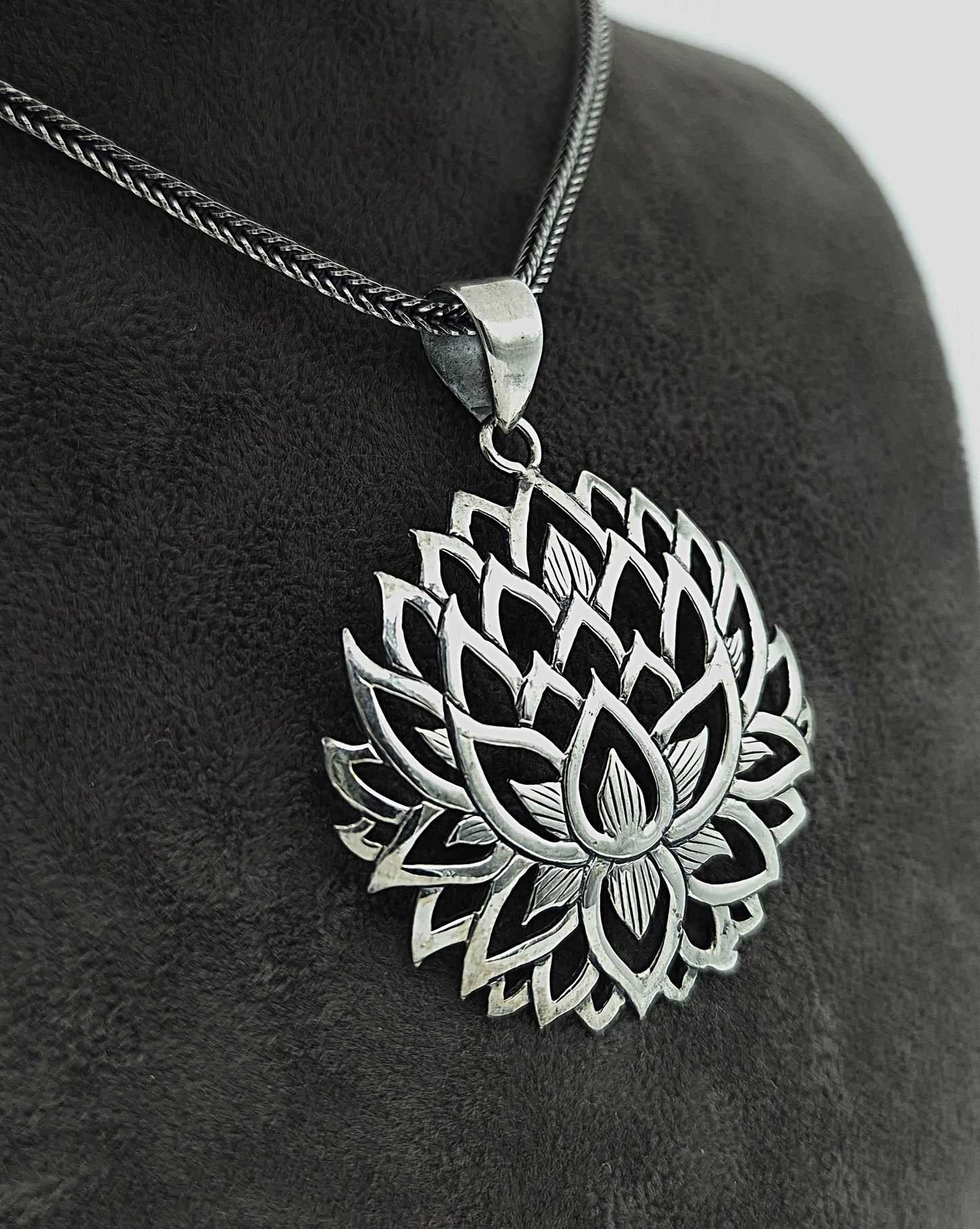 Silber Fuchsschwanzkette 925 Blume des Lebens