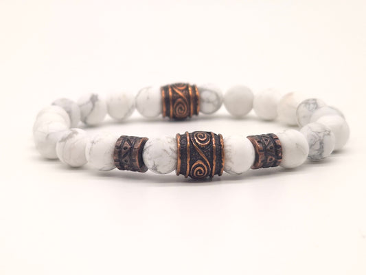 Nahle® 8mm Naturstein-Armband Howlith Wikinger