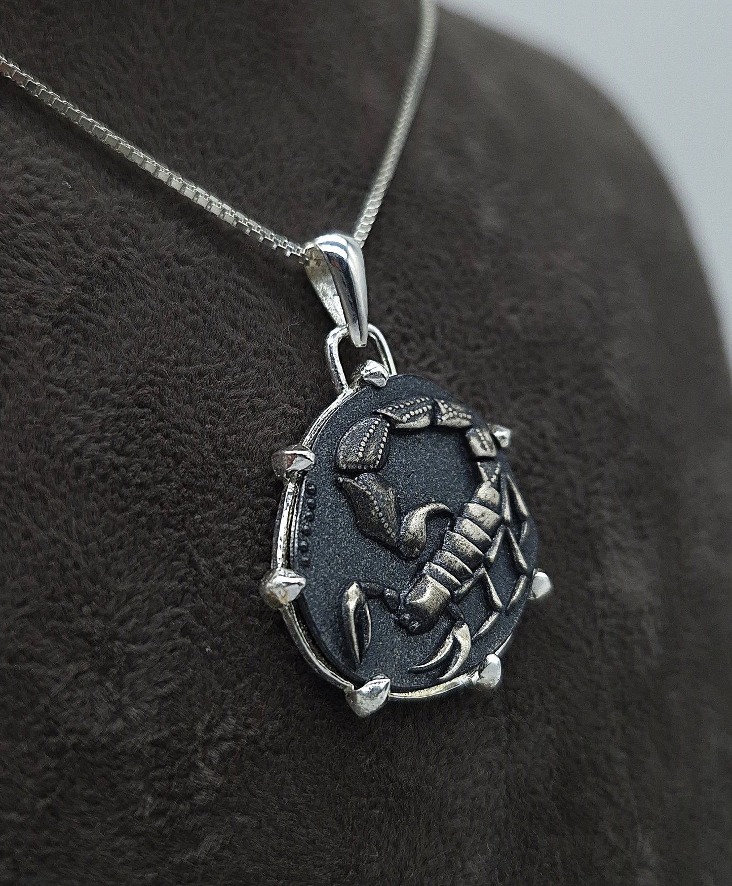 Silber Halskette 925 Sternzeichen Skorpion Anhänger