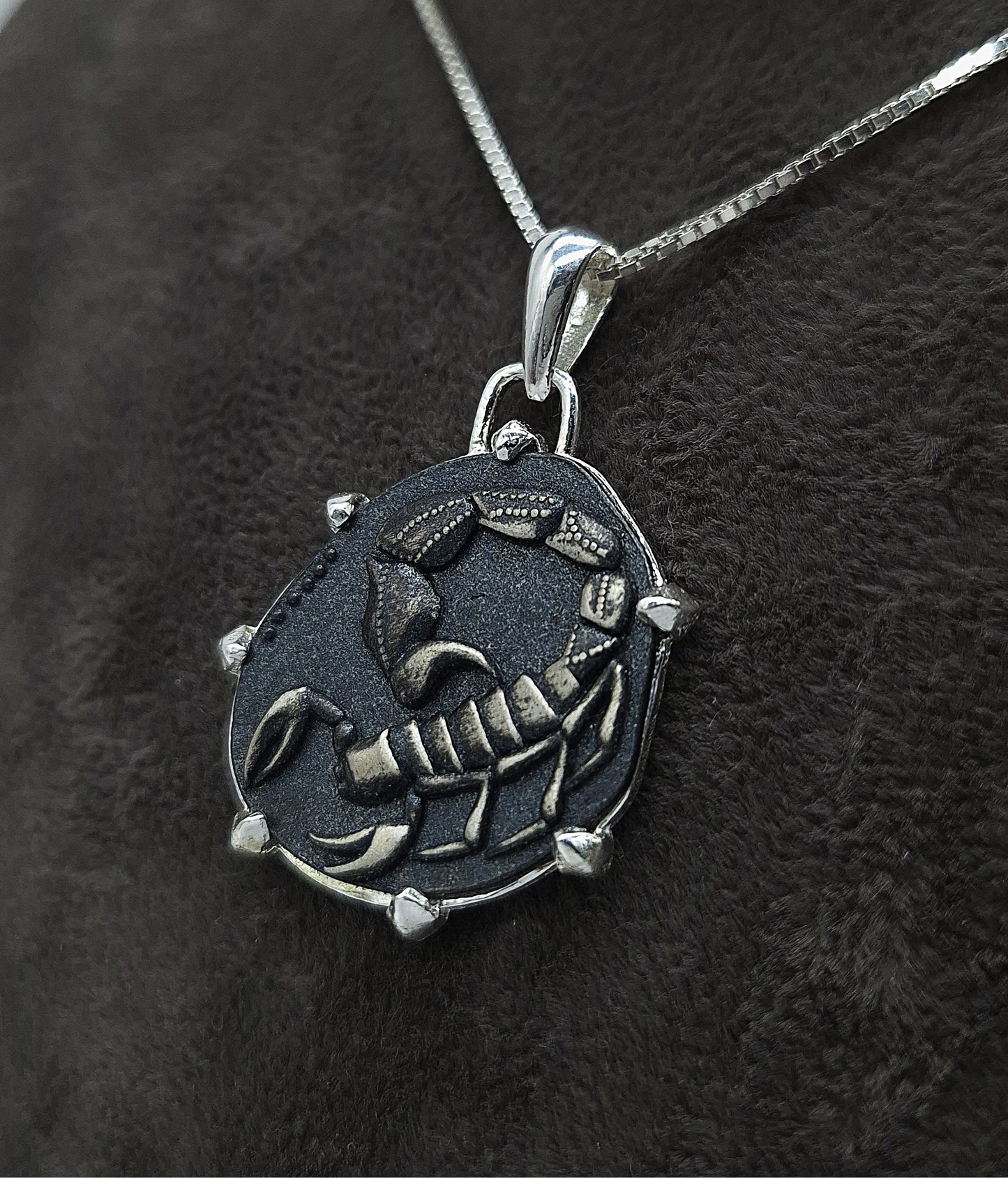 Silber Halskette 925 Sternzeichen Skorpion Anhänger