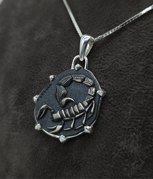 Silber Halskette 925 Sternzeichen Skorpion Anhänger