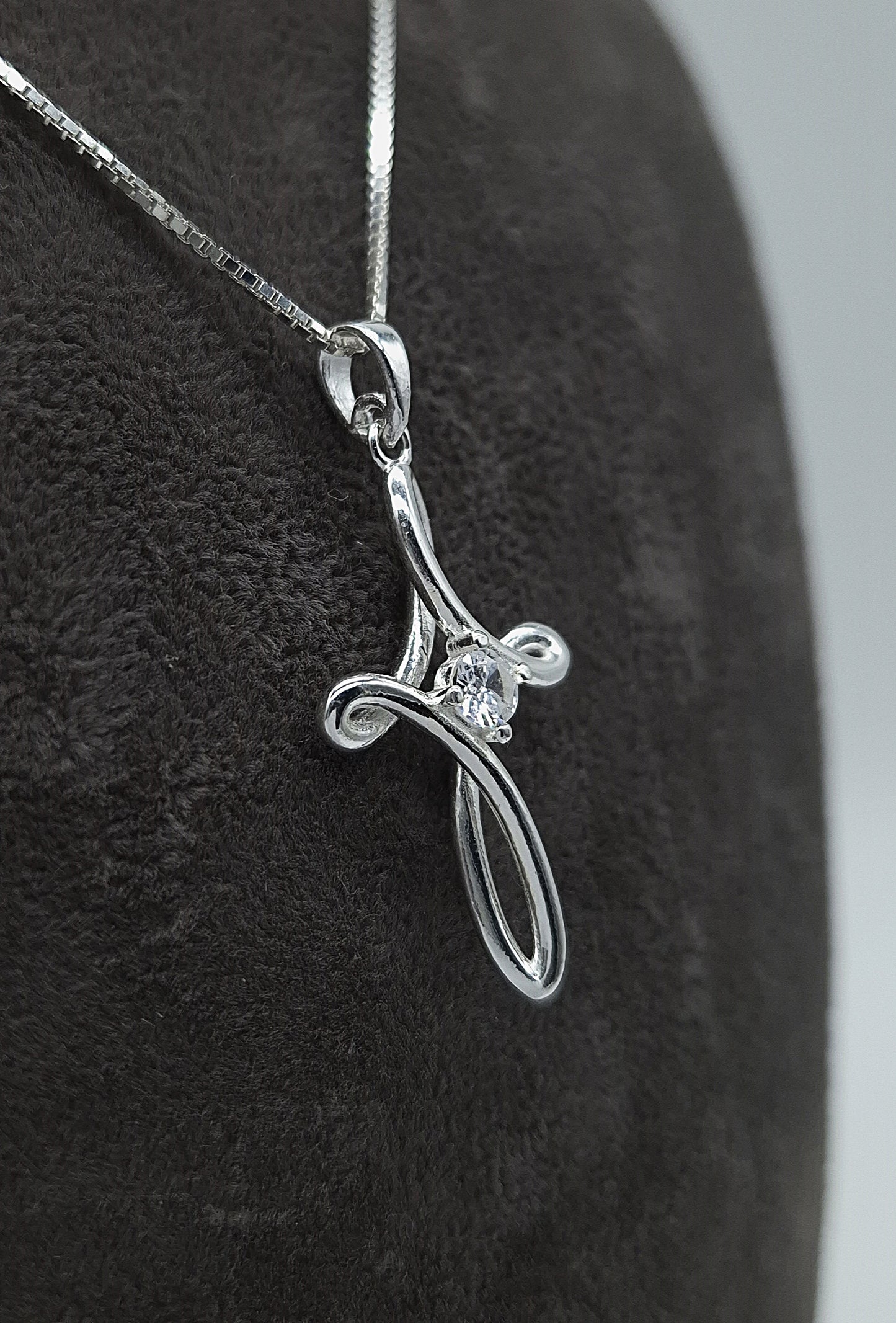 Silber Halskette 925 geschwungenes Kreuz