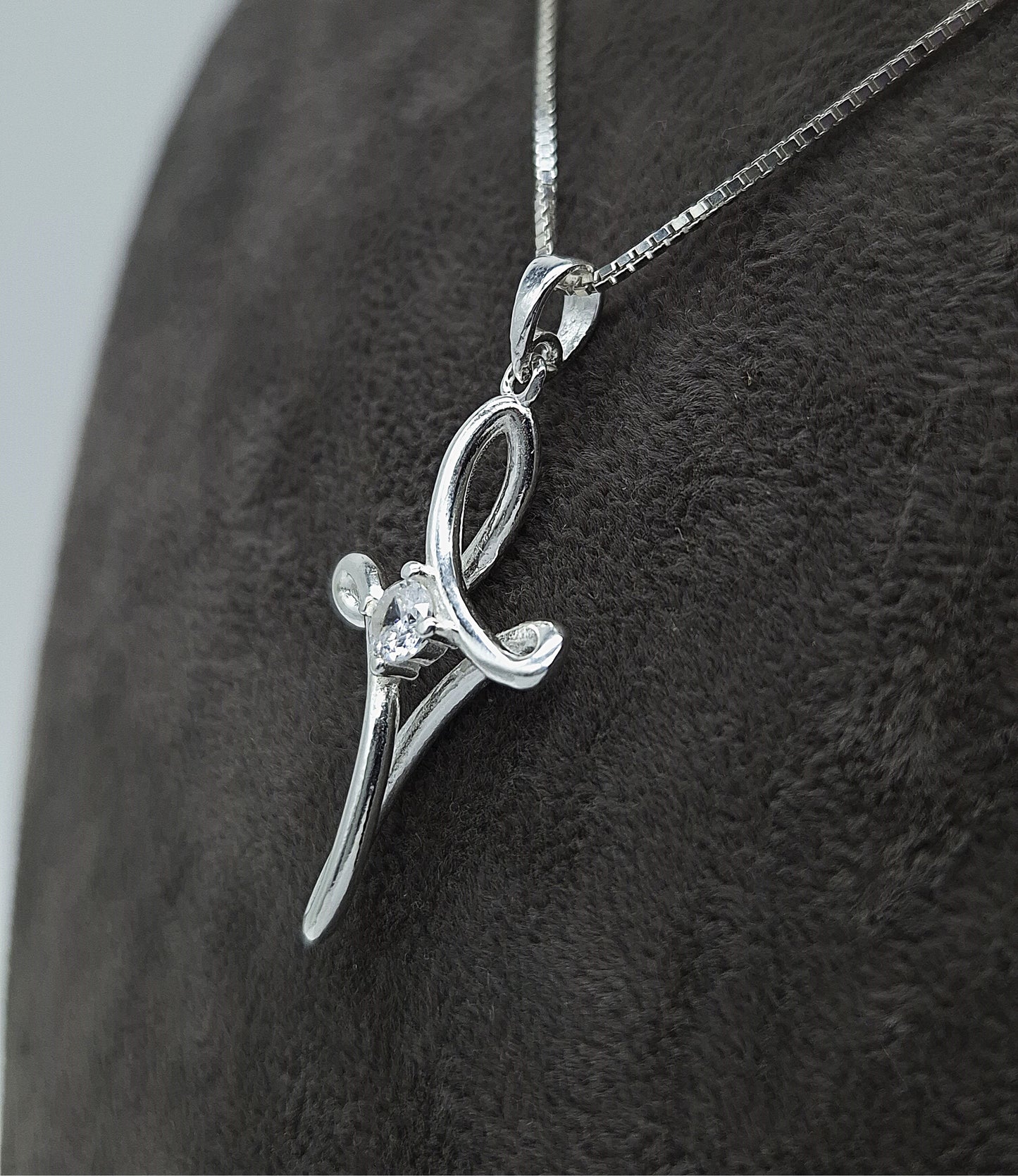 Silber Halskette 925 geschwungenes Kreuz